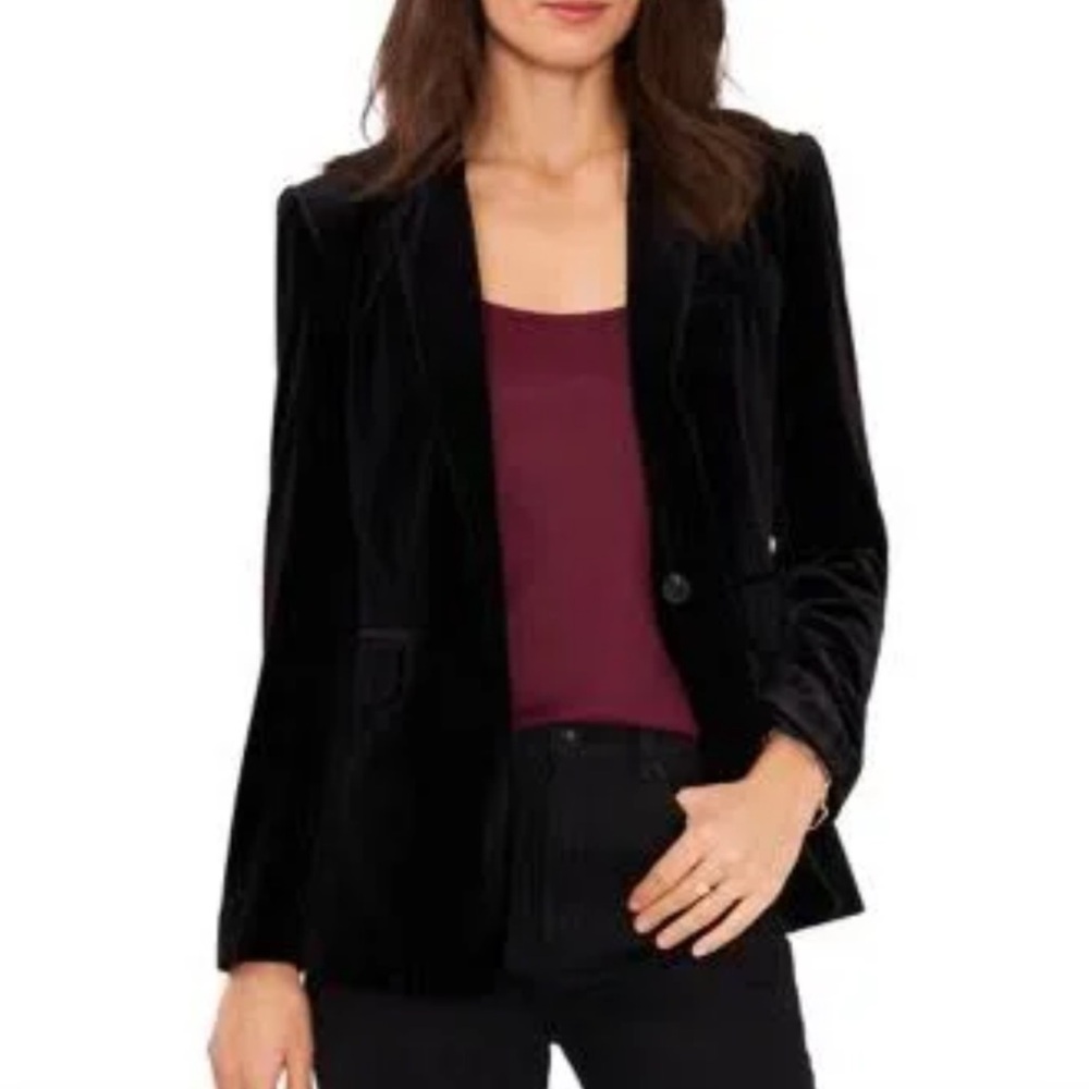 1.State Classic Velvet One-Button Blazer - Picture 1 of 2